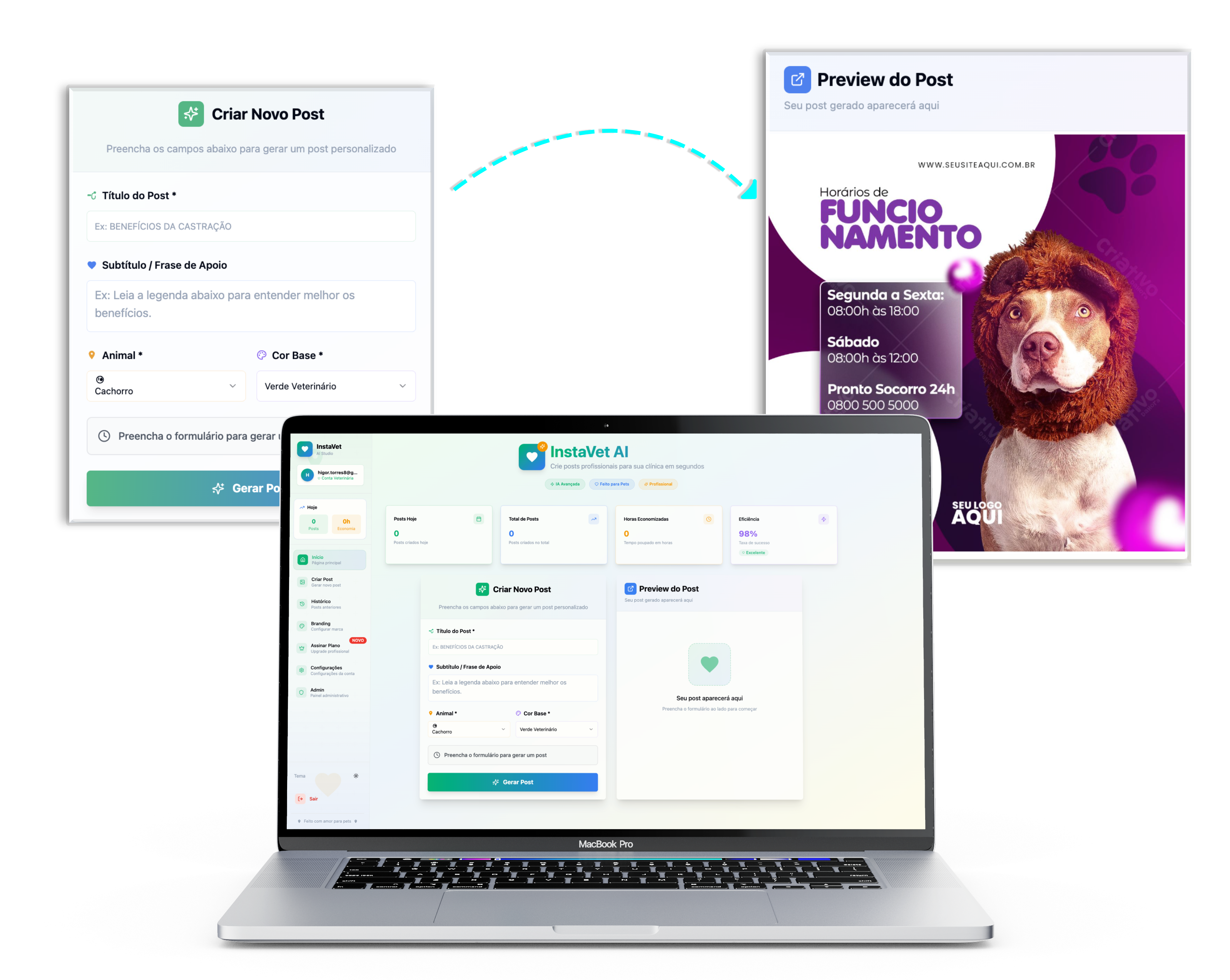 InstaVet - Interface da plataforma